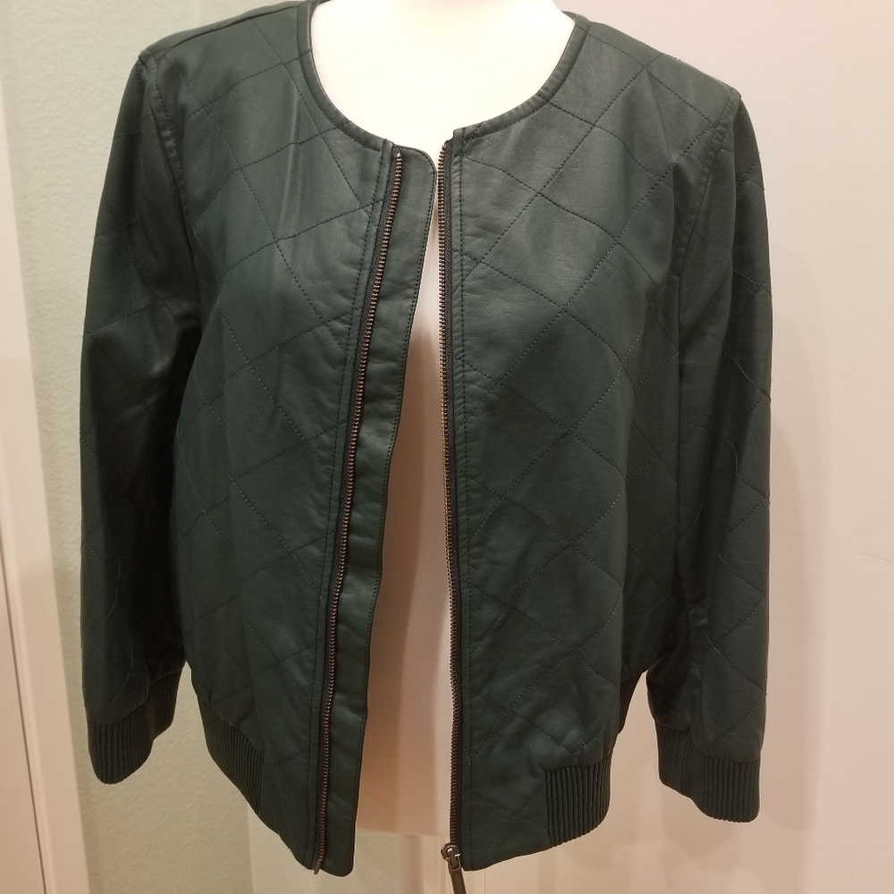 Emerald Green Jacket Soft/Faux Leather (Brand New)